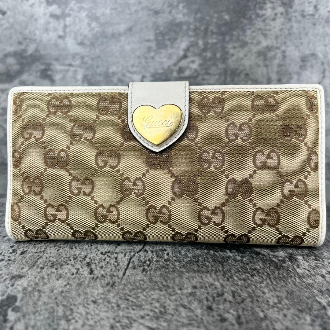 GUCCI GGキャンバス ラブリーハート 長財布 Wホック