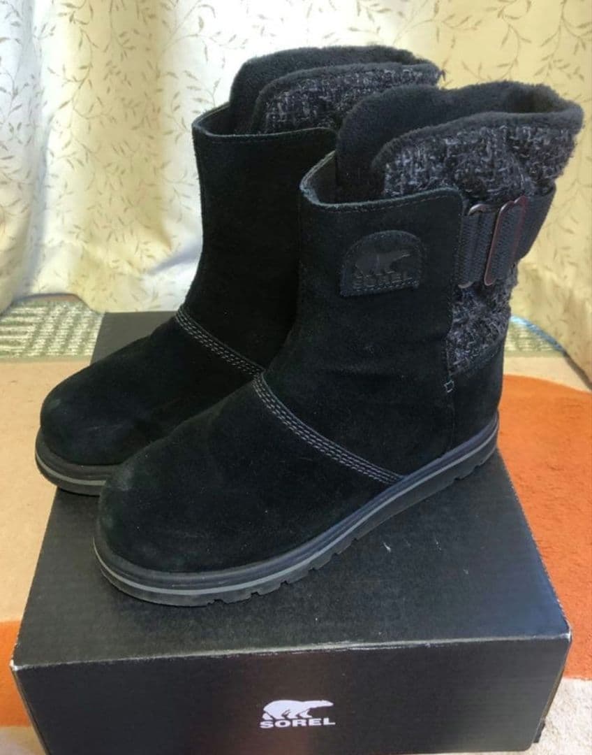 25cm【美品】SOREL ソレル ライリー スノーブーツ ブラック