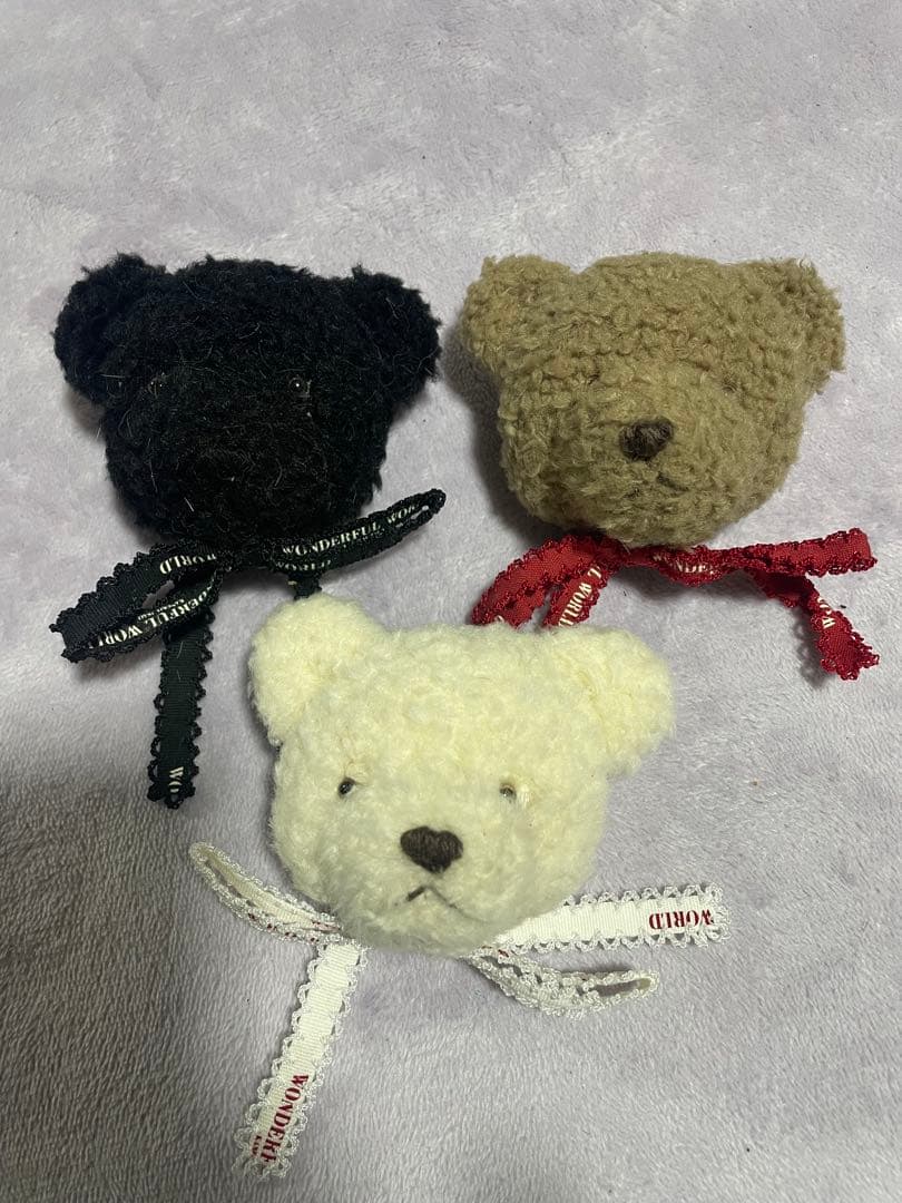 ワンダフルワールド　顔くまコサージュ　3個セット