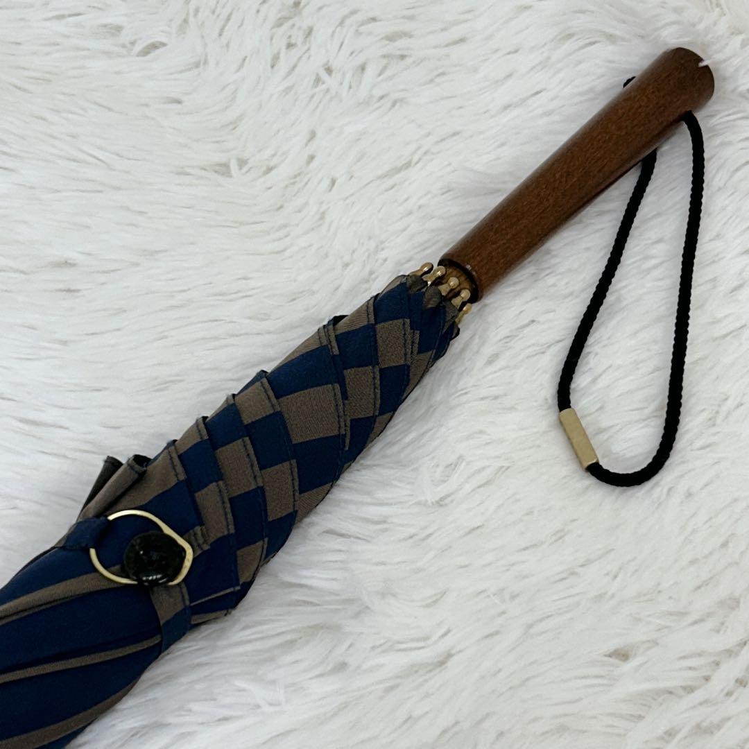 【希少！】イイダ傘店 ストライプ柄 傘 晴雨兼用 オーダーメイド品