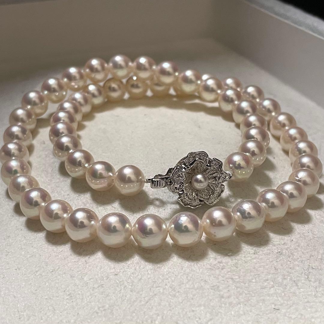 【テリ抜群✨大珠】 あこや真珠 ネックレス 7.5-8.0 アコヤパール 本真珠