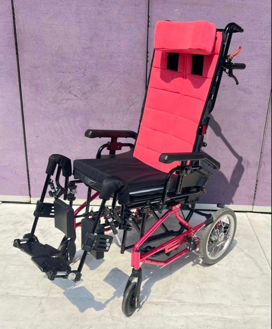 FORCEグランドフレッチャー車 椅子 ピンク 折りたたみ式介助用車椅子