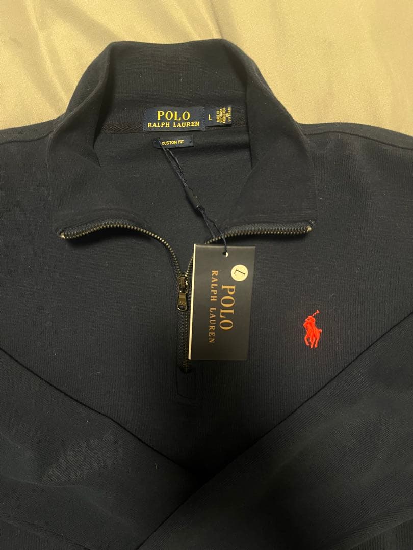 POLO RALPH LAUREN ネイビーハーフジップアップ　トレーナー
