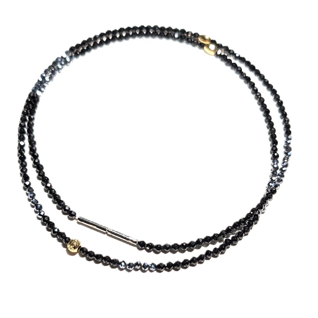 【K18ゴールド×テラヘルツ×ブラックスピネル】魅力と健康を引き寄せるネックレス