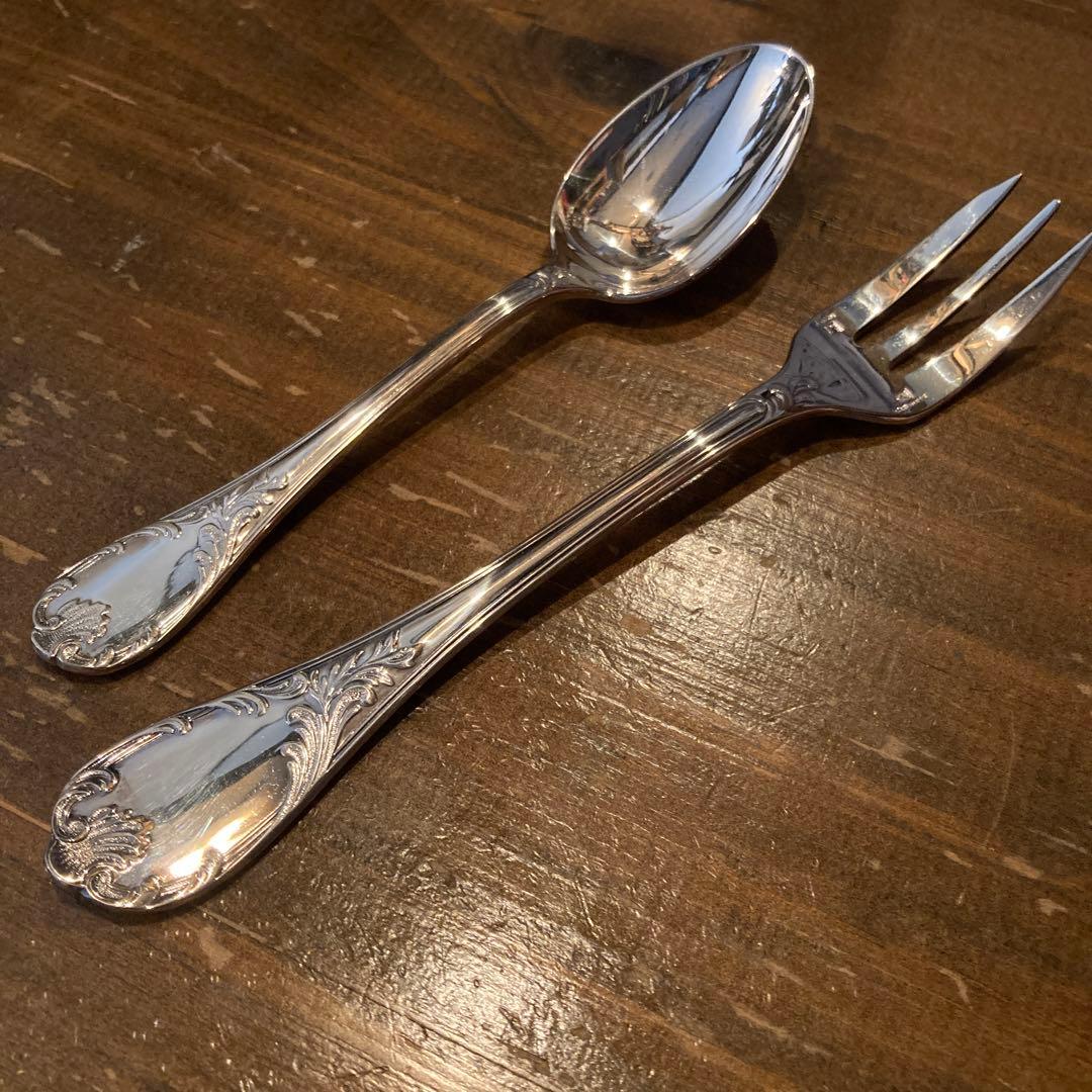 【美品】クリストフル　マルリー&パール　スプーンとケーキフォーク　4本組