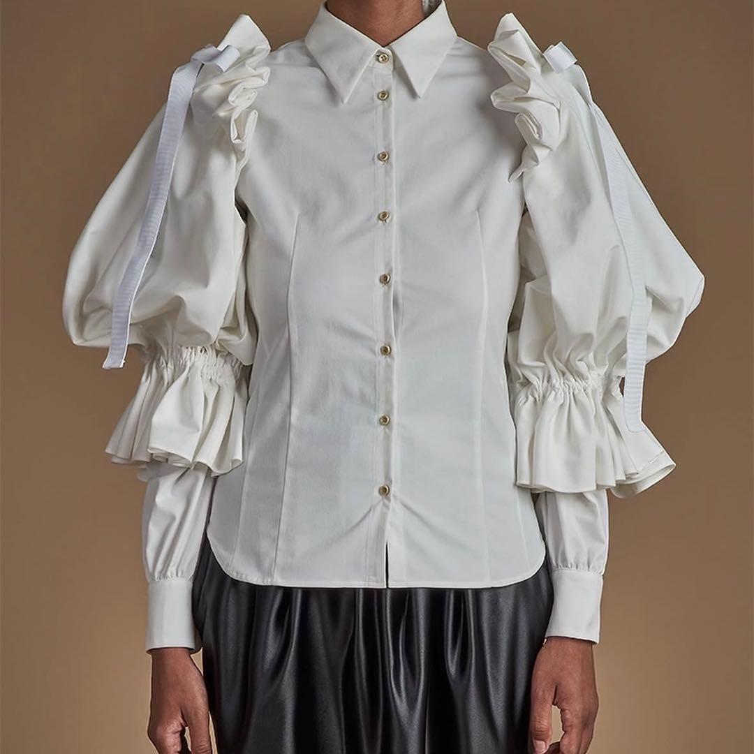 HAENGNAE ブラウス TAMAGO BLOUSE WHITE