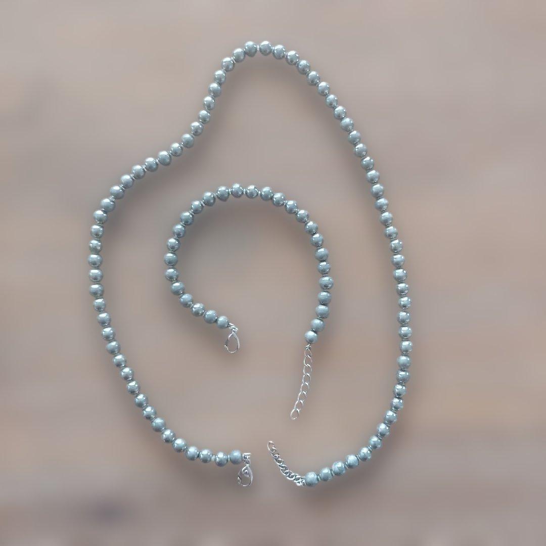 最高級ゲルマニウム純度99.99%無垢玉ネックレス、ブレスレット総重量56.0g