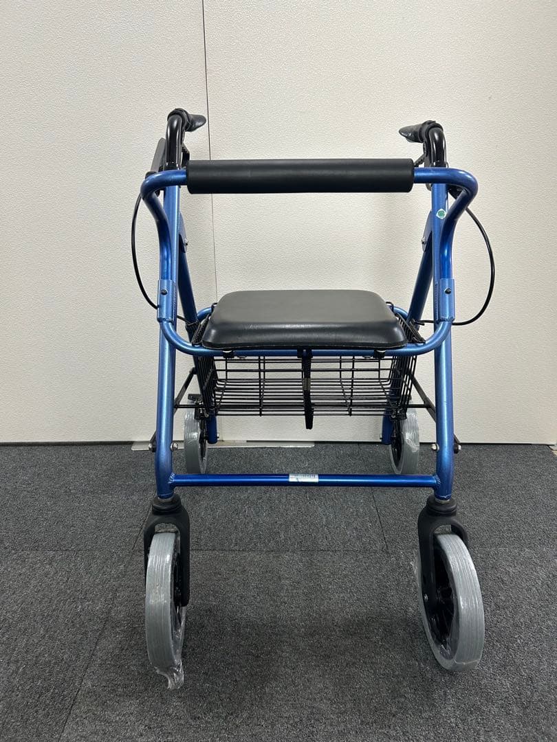 【美品】【送料込】竹虎　ハッピーⅡ　軽量歩行器　ブルーメタリック　かご付き