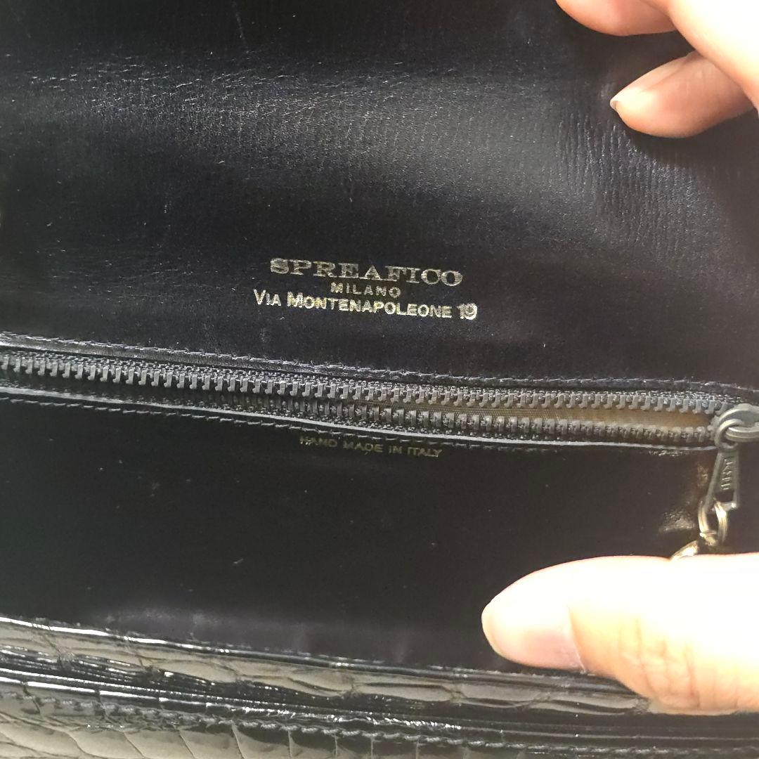 美品SPREAFICOクラッチバッグシャイニングクロコダイル