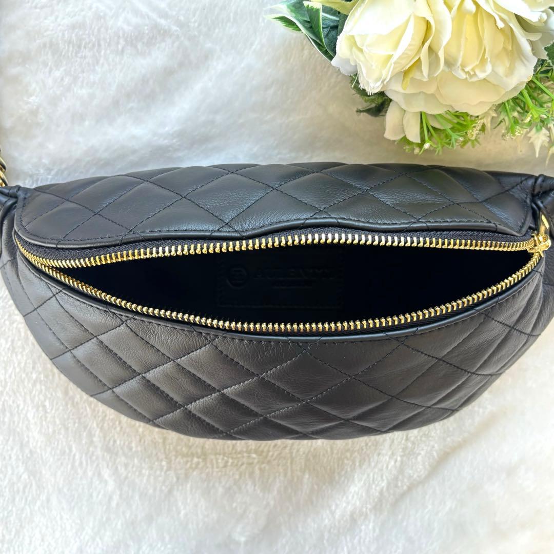 新品未使用　オウレンティ　キルティング　レザー　ボディバッグ　軽量　ブラック