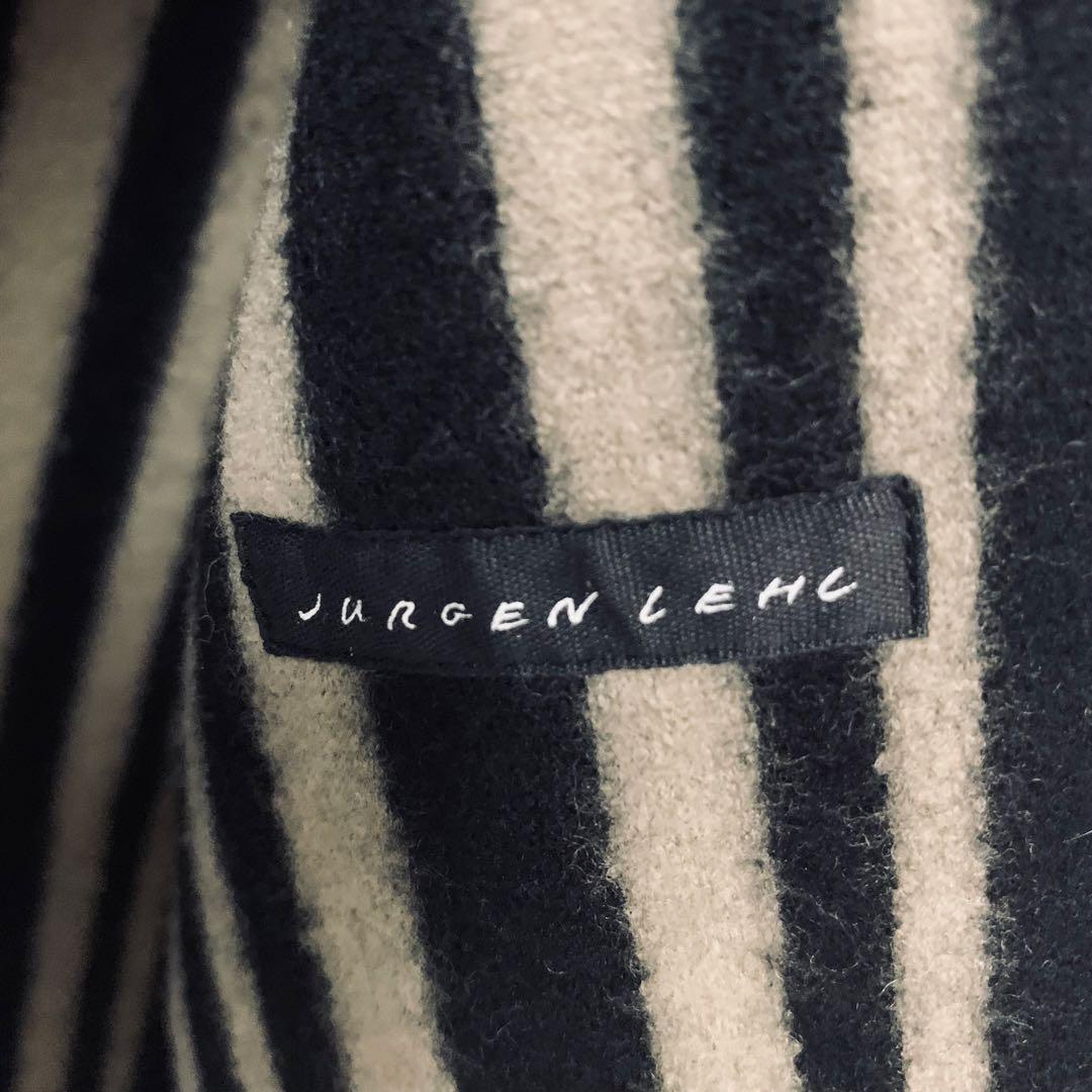 【希少、美品】JURGEN LEHL ウールコート　ストライプ　M