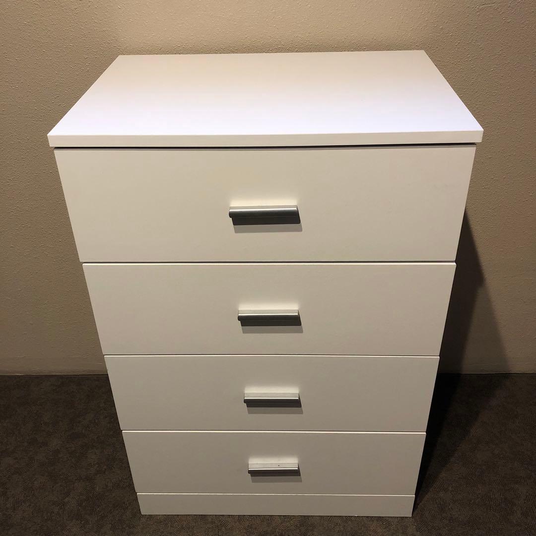 ホワイト 4段チェスト 幅58cm