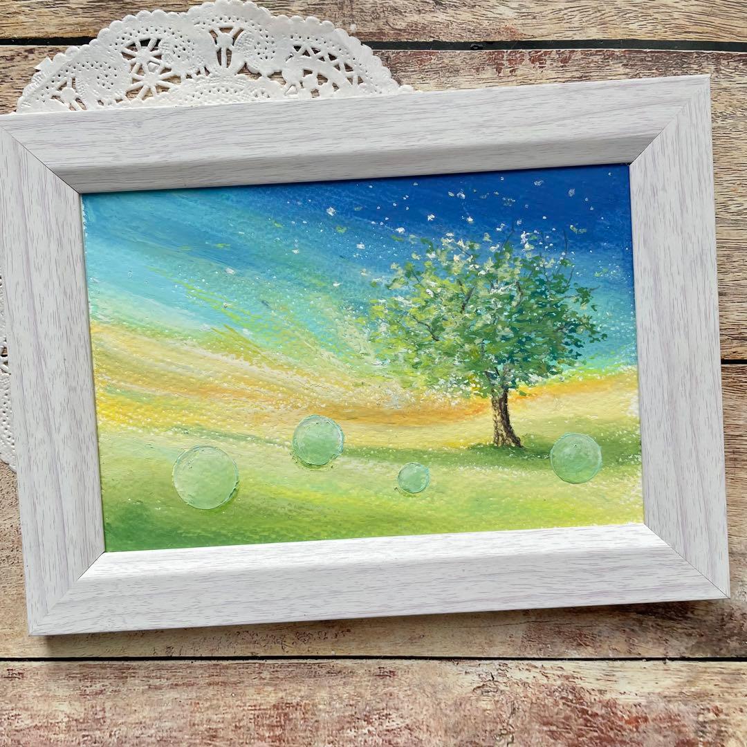 オイルパステル画　アクリル画　ご予約品　5点