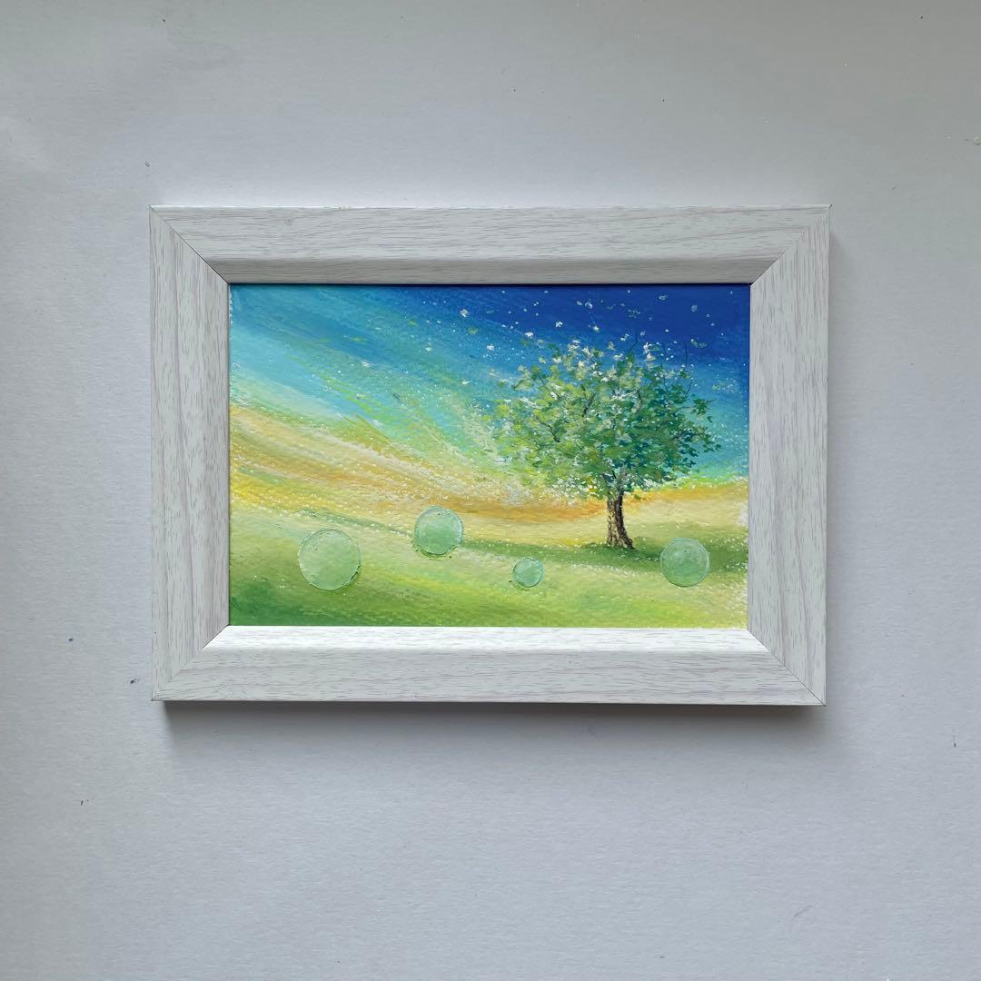 オイルパステル画　アクリル画　ご予約品　5点