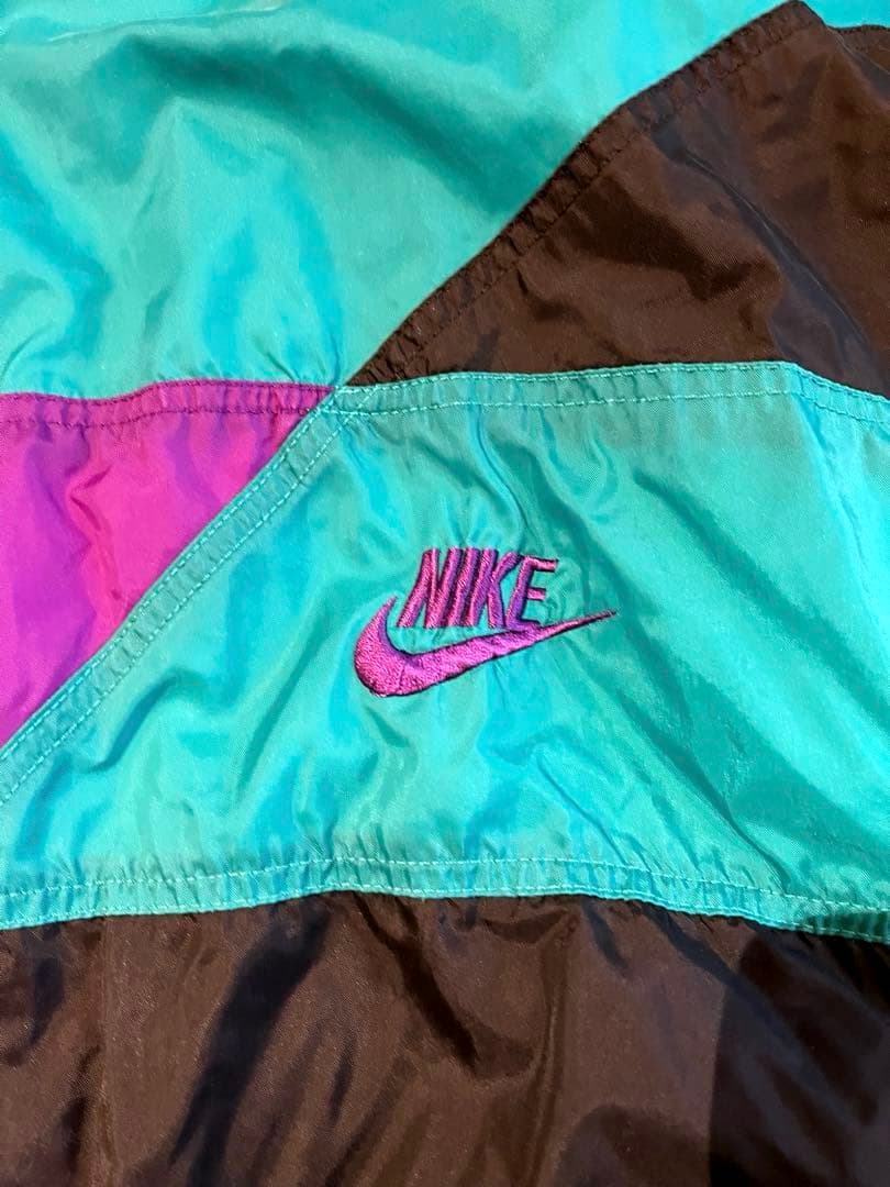 【美品】 NIKE 90s ナイロン 古着ヴィンテージ 緑 グリーン ナイキXL