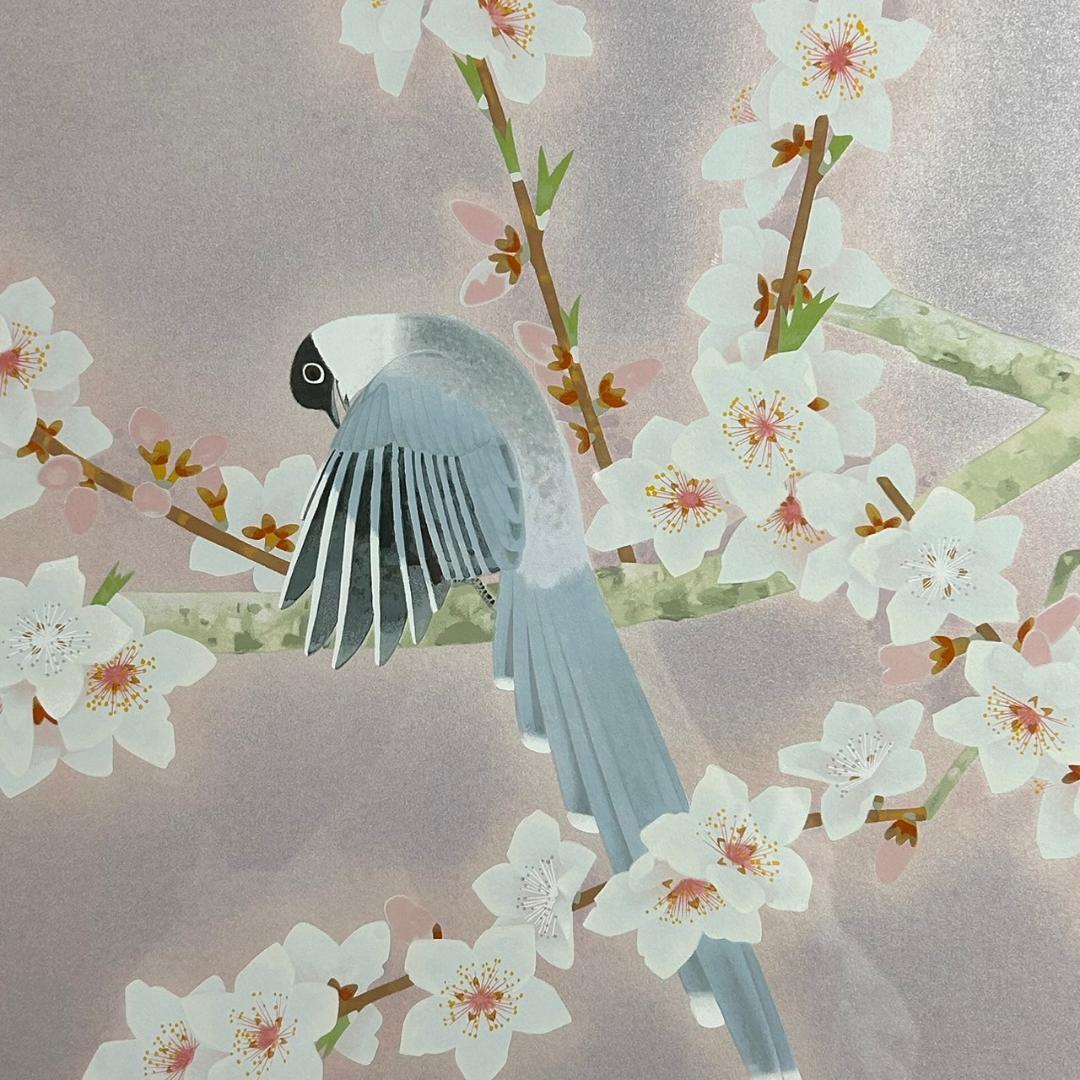 上村松篁「桃花」シルクスクリーン 白寿記念作品 直筆サイン・落款入 証明シール有