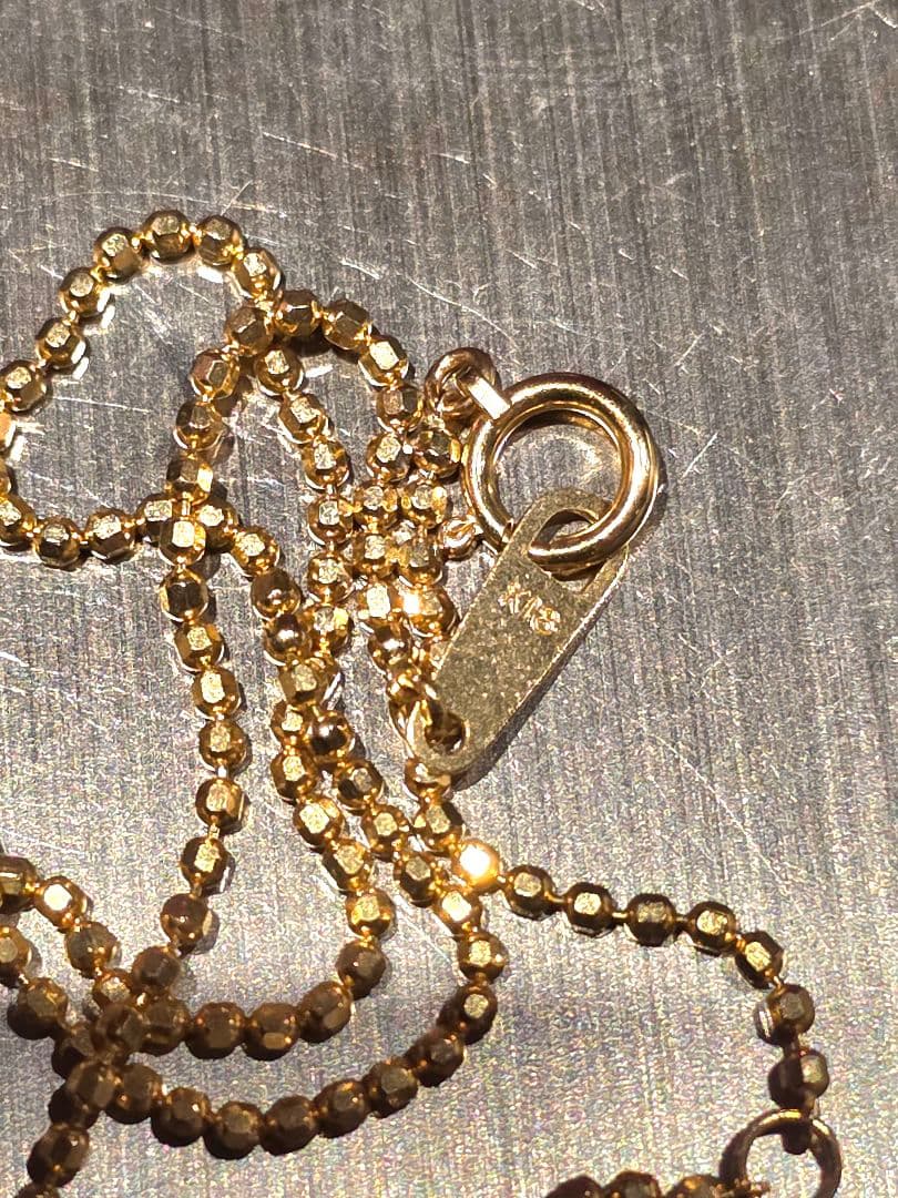 k18 750刻印 カットボールチェーン ネックレス アクセサリー