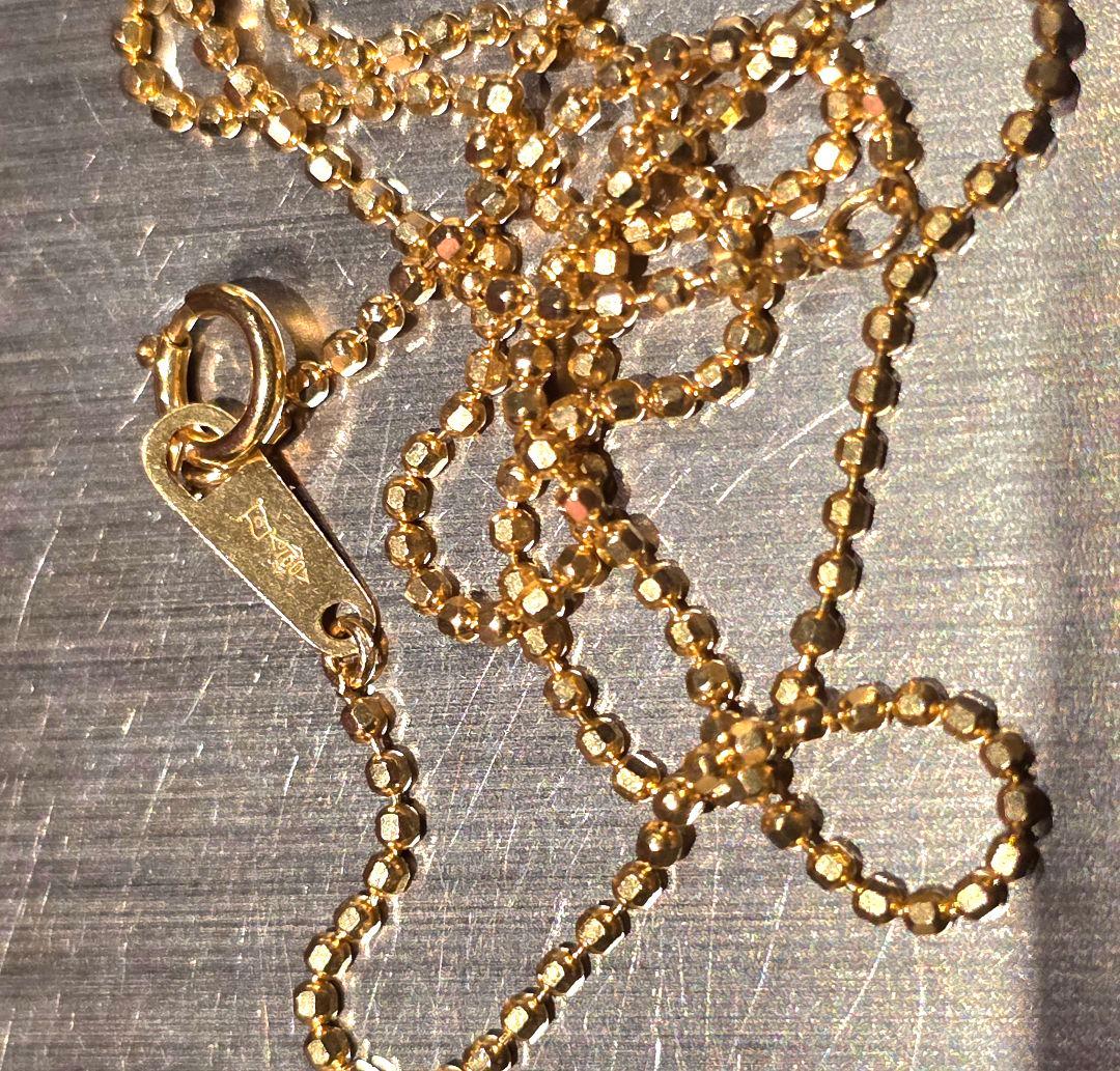 k18 750刻印 カットボールチェーン ネックレス アクセサリー
