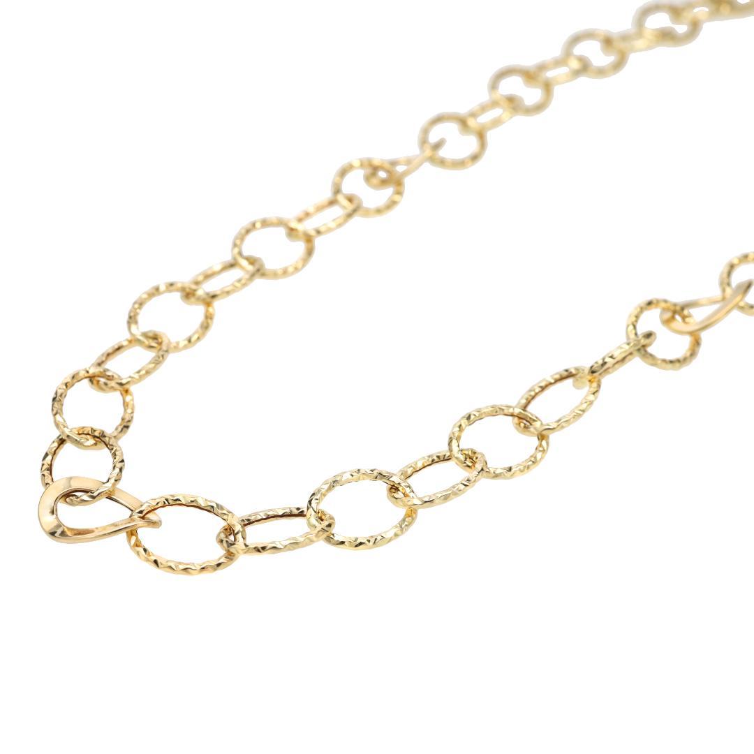 ウノアエレ【地金チェーン】K18YG カッティングデザインネックレス43cm