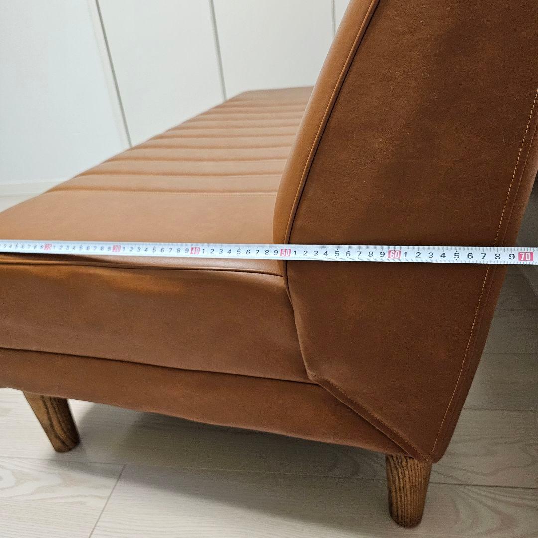 【送料込み】日本製 2人掛け ソファー 合皮 レザー調 ブラウン