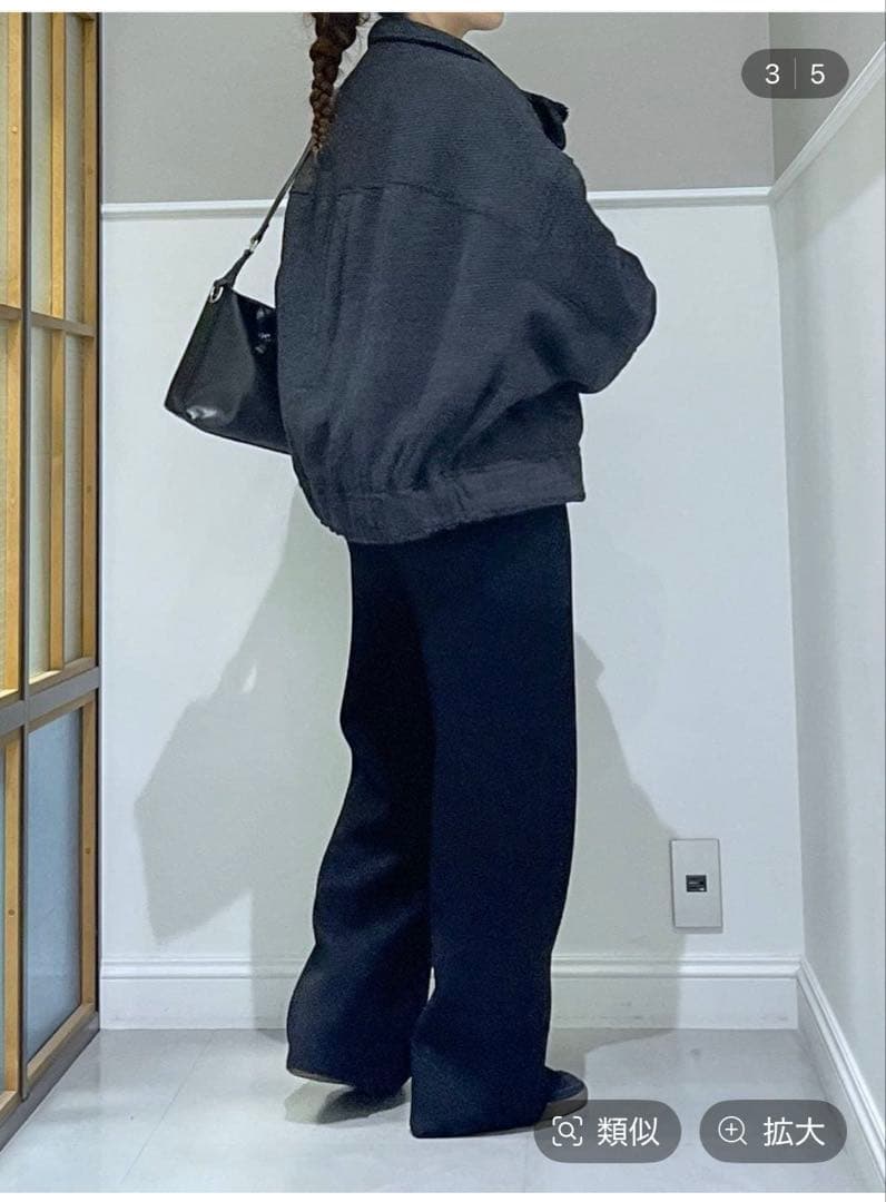 レプシィム　スライバーBIGブルゾン　モノトーンブラック