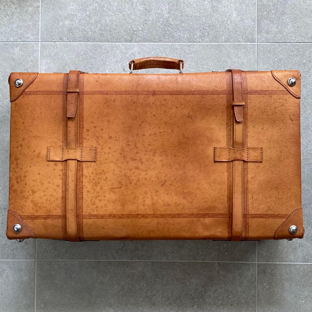特大 ヴィンテージ 本皮 トランクケース 鍵付き レザートランク レトロ 古道具
