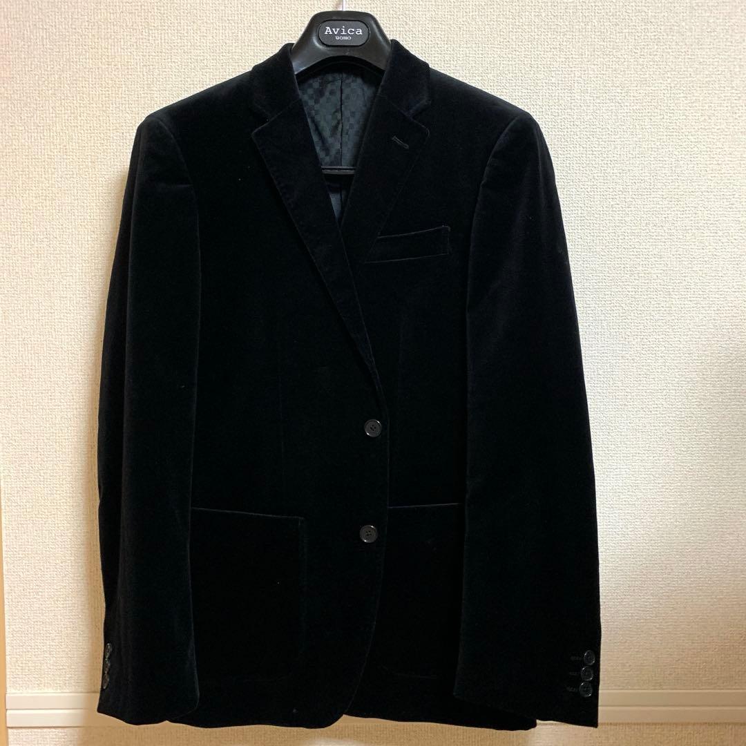 黒ジャケット　テーラード　ベロア調　タケオキクチ TAKEO KIKUCHI