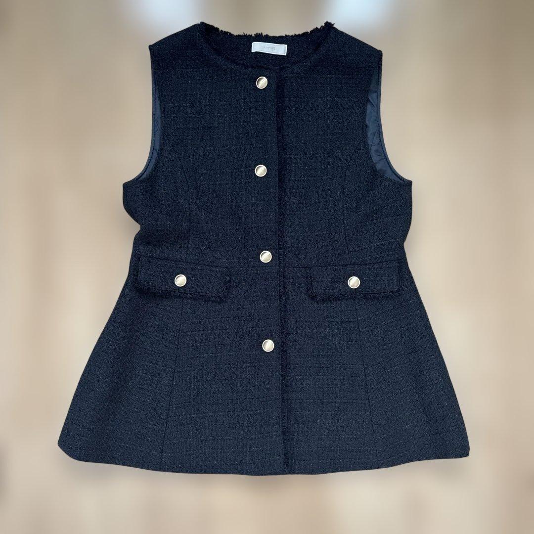 any SIS ツイードペプラムジレ ネイビー　未使用
