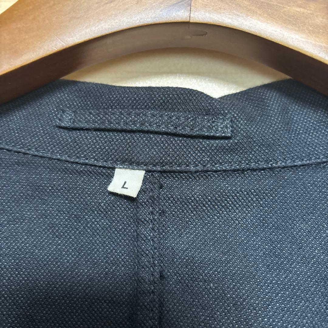 MUJI Labo 和紙混カルゼジャケット セットアップ 黒 L＆31サイズ