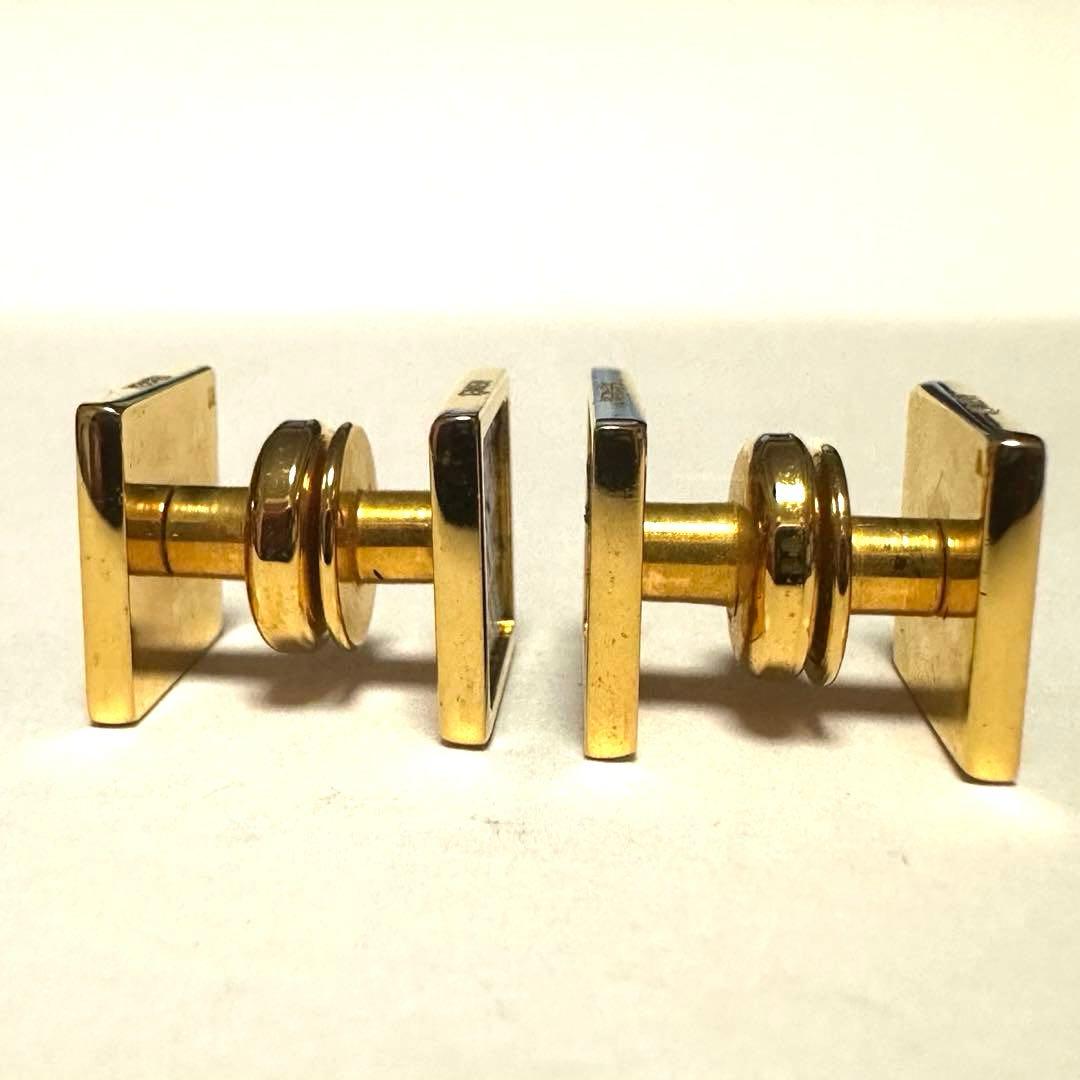 エルメス　HERMES　カフスボタン 　カフリンクス　リザード　グリーン　メタル