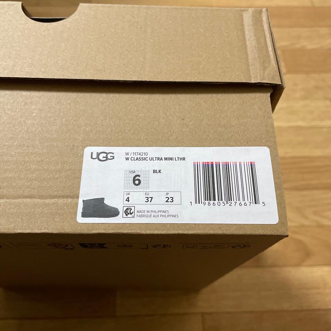 新作　完売品UGG クラッシックウルトラミニレザー　ブラック23 ロンハーマン