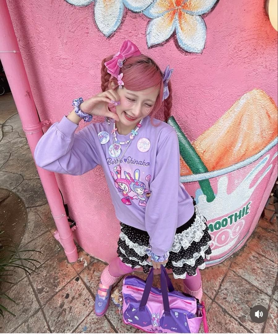 しなこっこショップ×ベリエちゃん　しなこのパープルパーカー