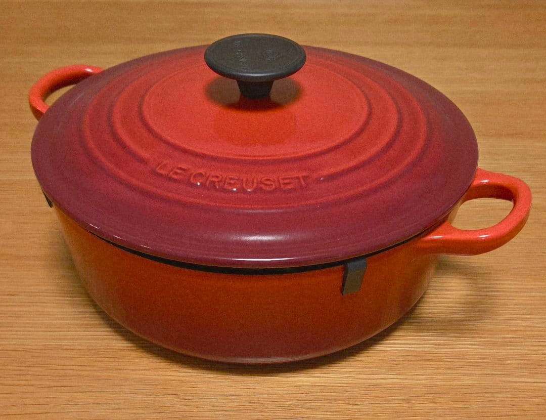 LE CREUSET　ココット・ジャポネーズ　24cm　チェリーレッド　美品