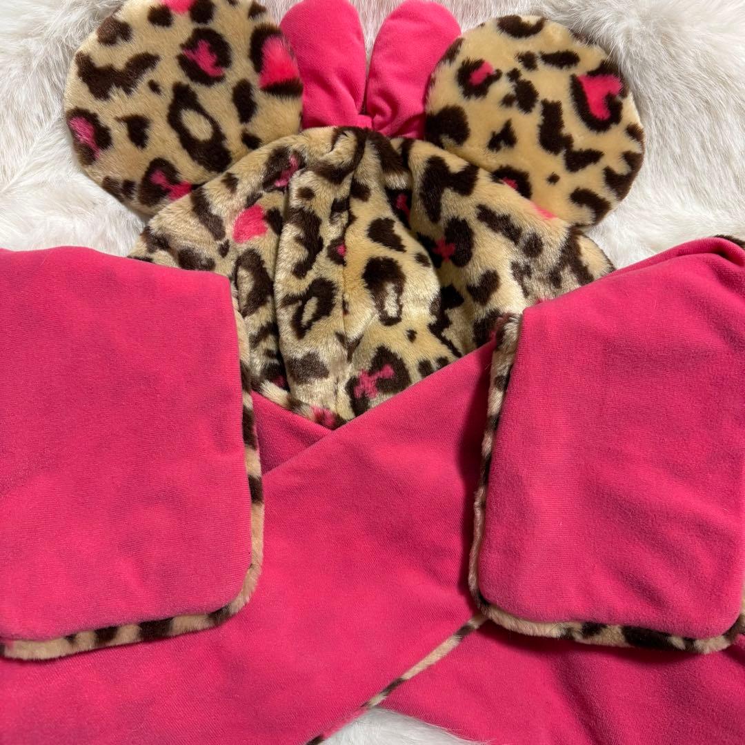 ディズニー ミニーマウス ファンキャップ マフラー ヒョウ柄