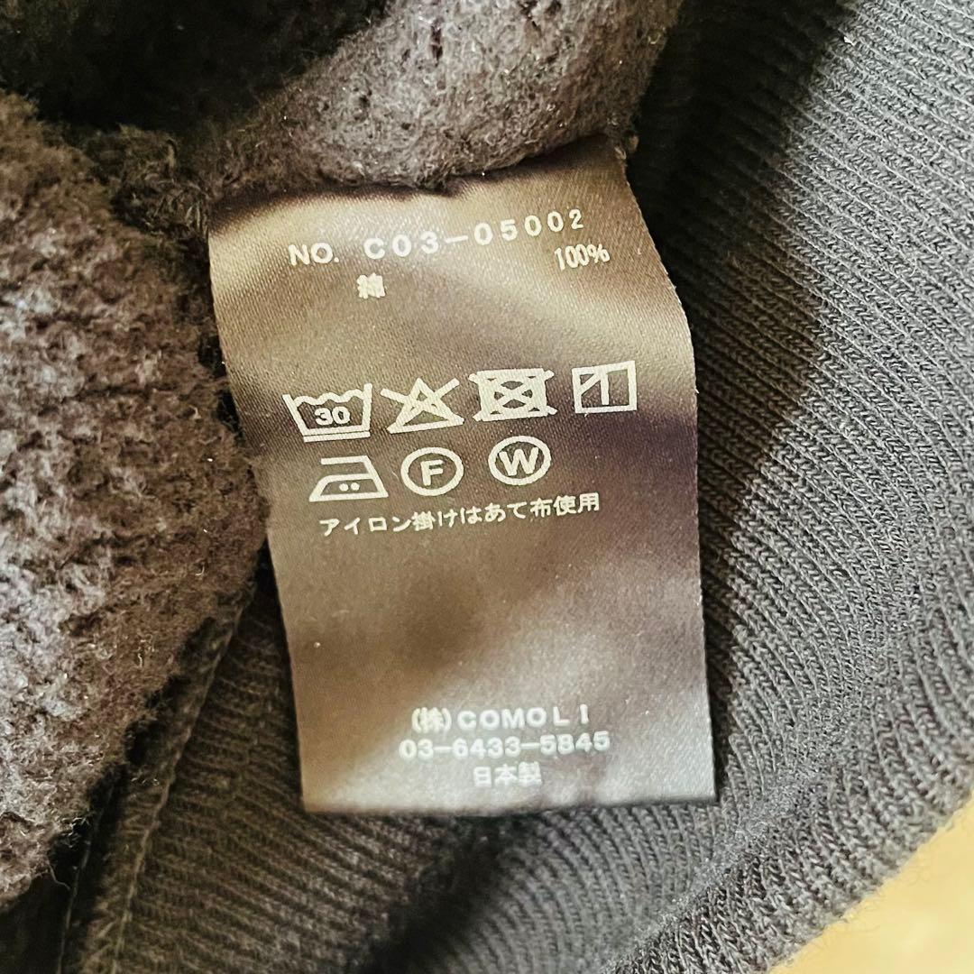 25AW COMOLI コットン裏毛クルーネック ブラック 4