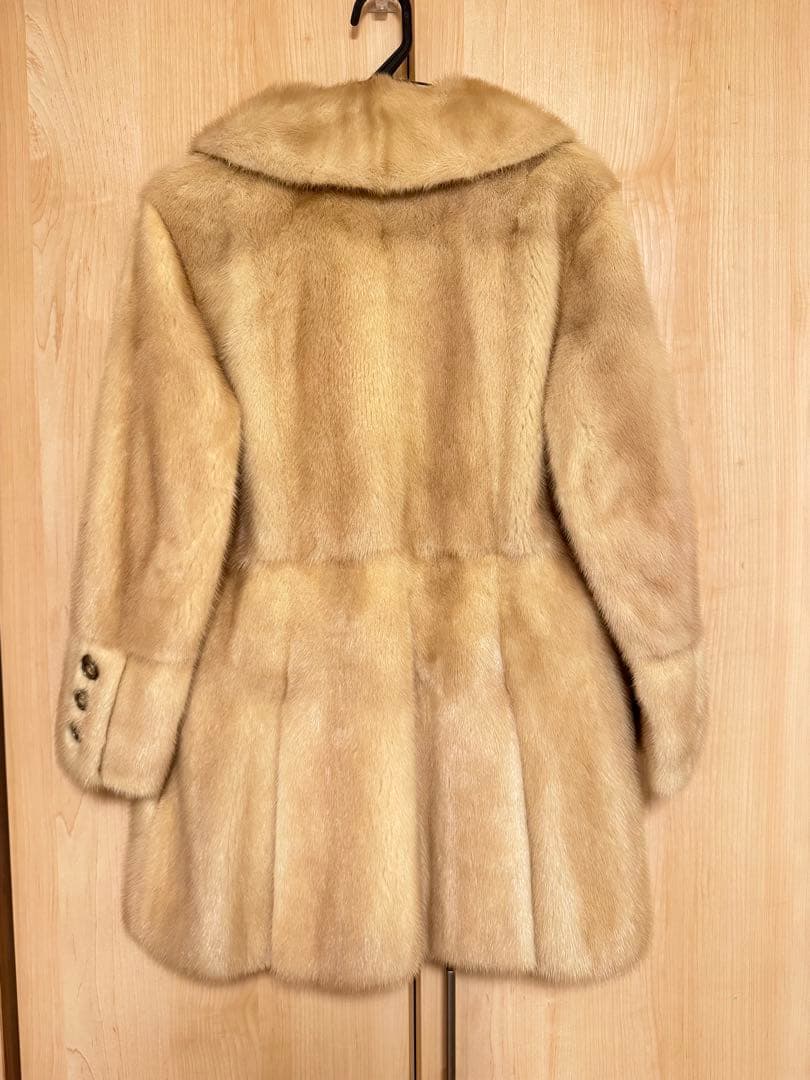 ミンクファーコート　本毛皮MINK ベージュM