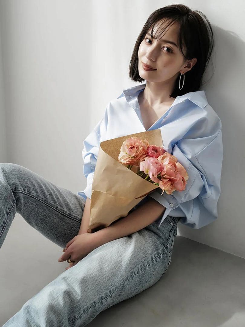 【美品】anuans スタンダートシャツ　SAX 25AW