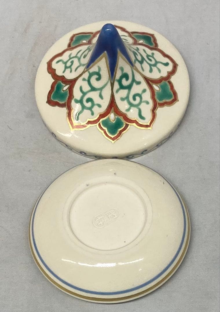 B568b「花笠 香合」南口閑粋作　共布共箱　杣山焼　香道具　茶道具　滋賀