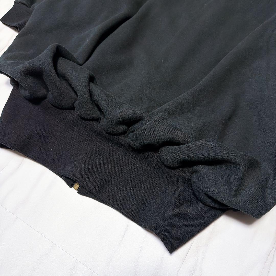 《美品》コグザビッグスモーク ジップフーディコート ロングパーカー 裏起毛 黒