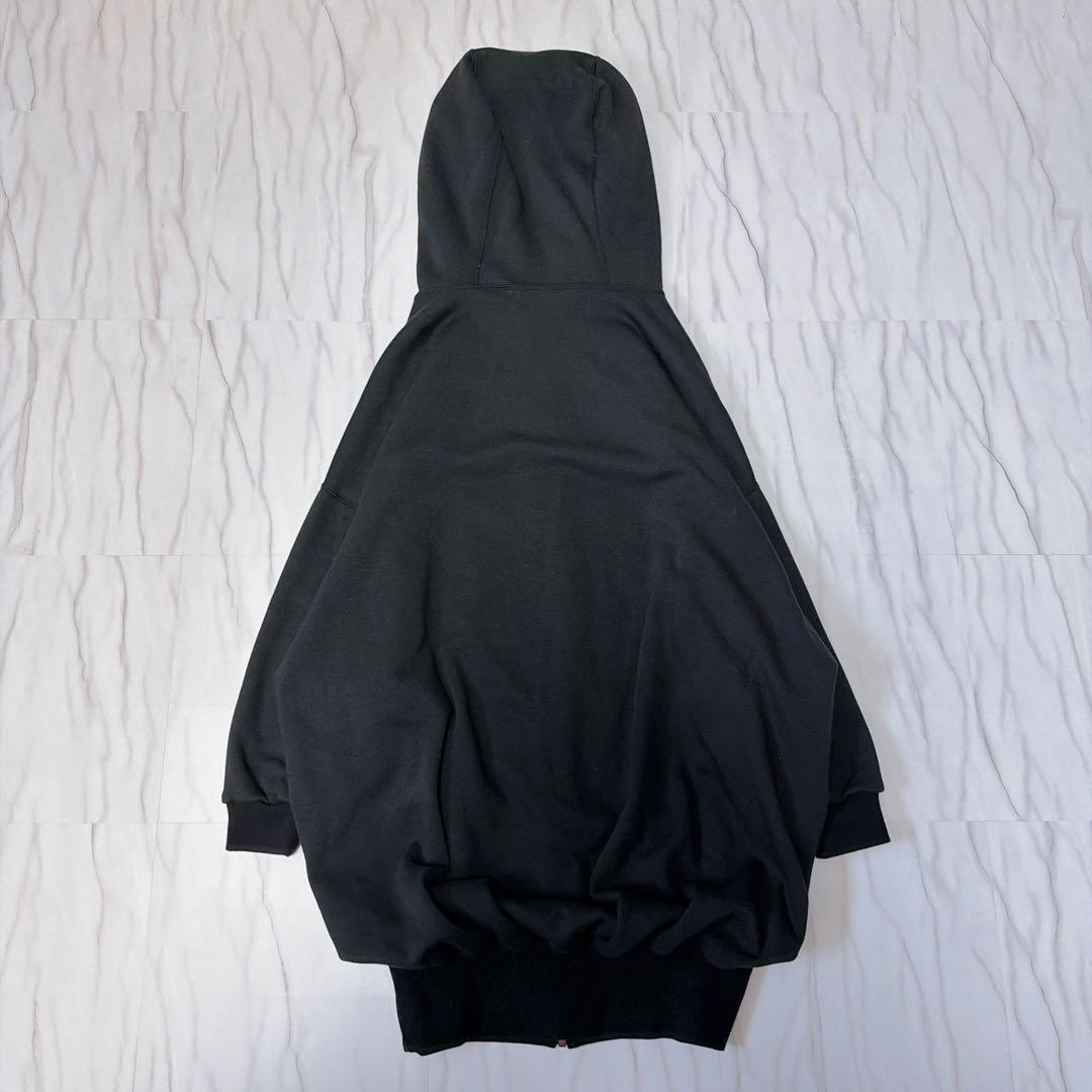 《美品》コグザビッグスモーク ジップフーディコート ロングパーカー 裏起毛 黒