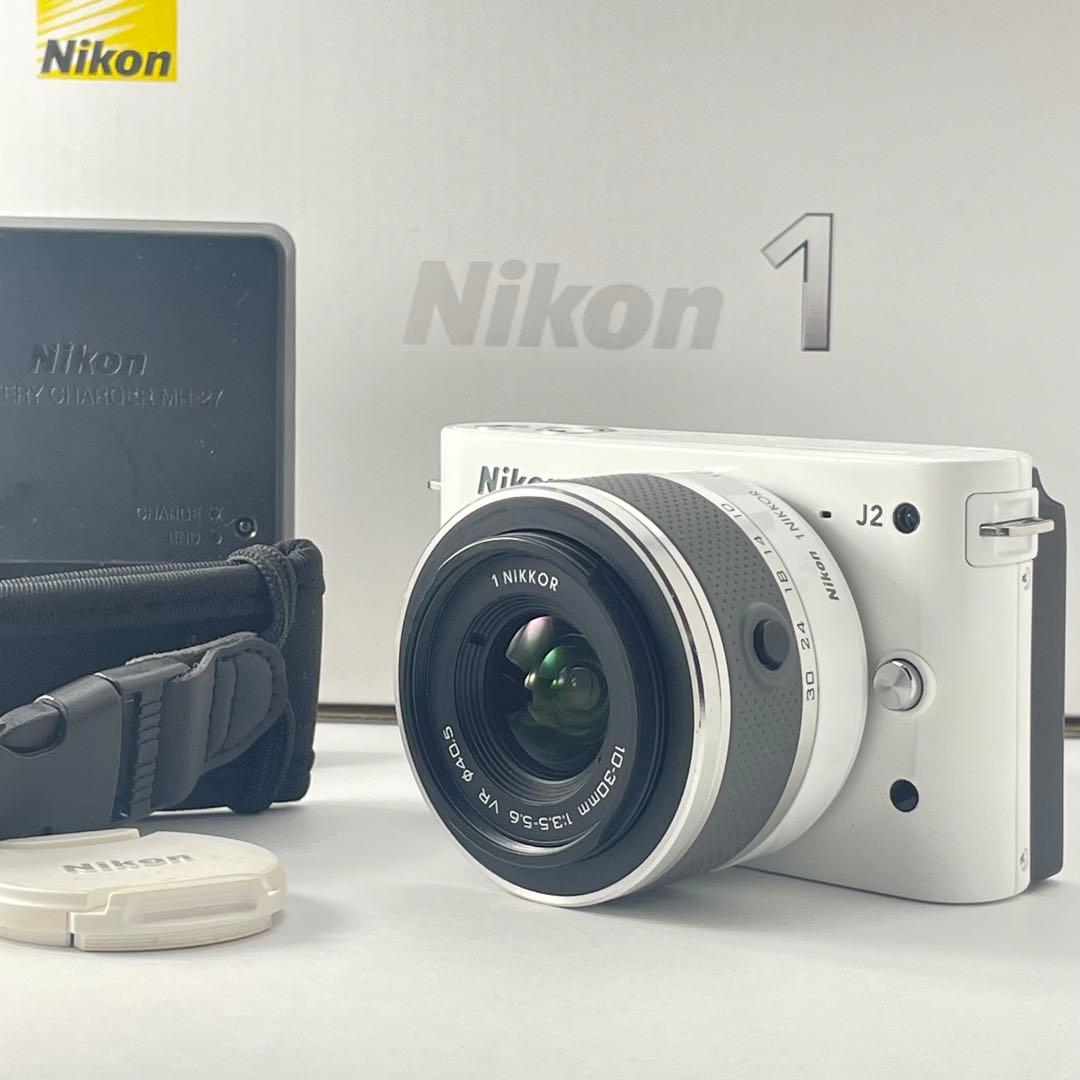 【ショット数2000・返品保証】Nikon1 J2 ホワイト レンズキット