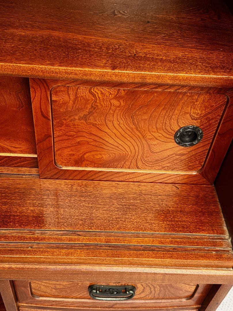 【美品】茶箪笥　昭和レトロ　箪笥　飾り棚　カップボード　茶室棚