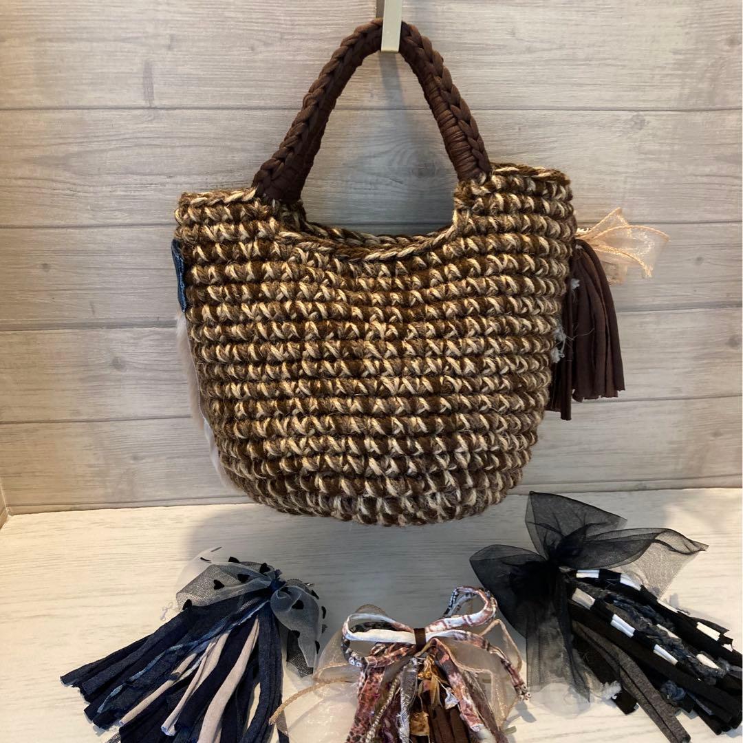 ハンドメイドバッグ デニムリメイクバッグ リメイクデニムバッグ ひとみん