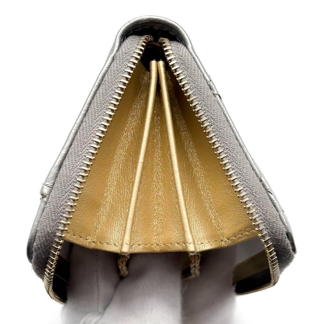 【超極美品✨】シャネル 財布 マトラッセ ラウンドジップ ミディアム