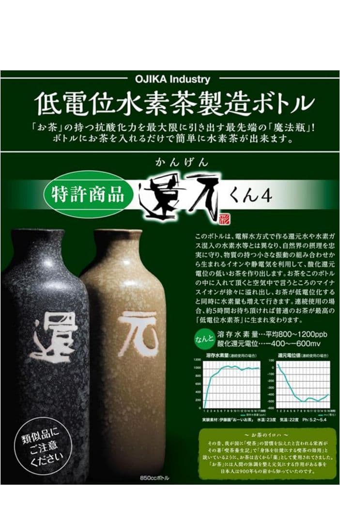 還元くん 赤絵ボトル 850 ml オジカインダストリ正規品