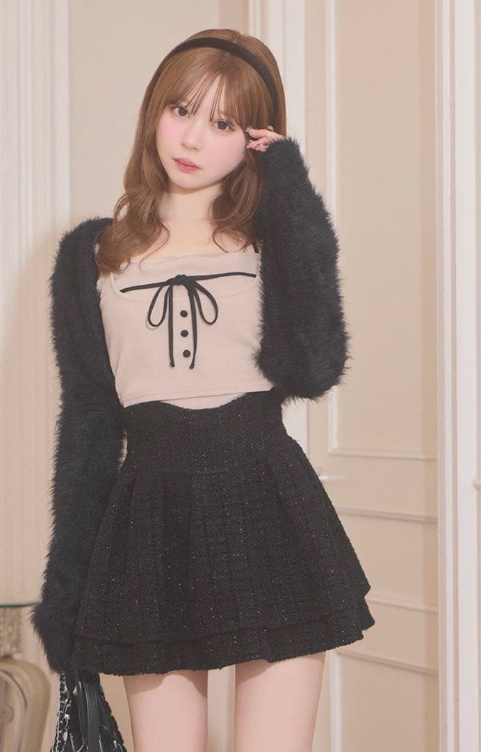 ミシェルマカロン ファンシーツイード美脚スカート Sサイズ