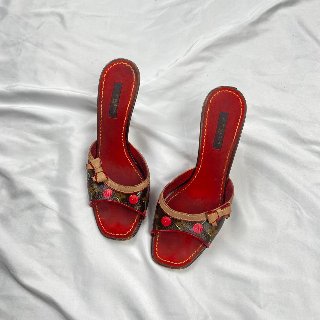 LOUIS VUITTON モノグラム 村上隆コラボ チェリー ミュールサンダル