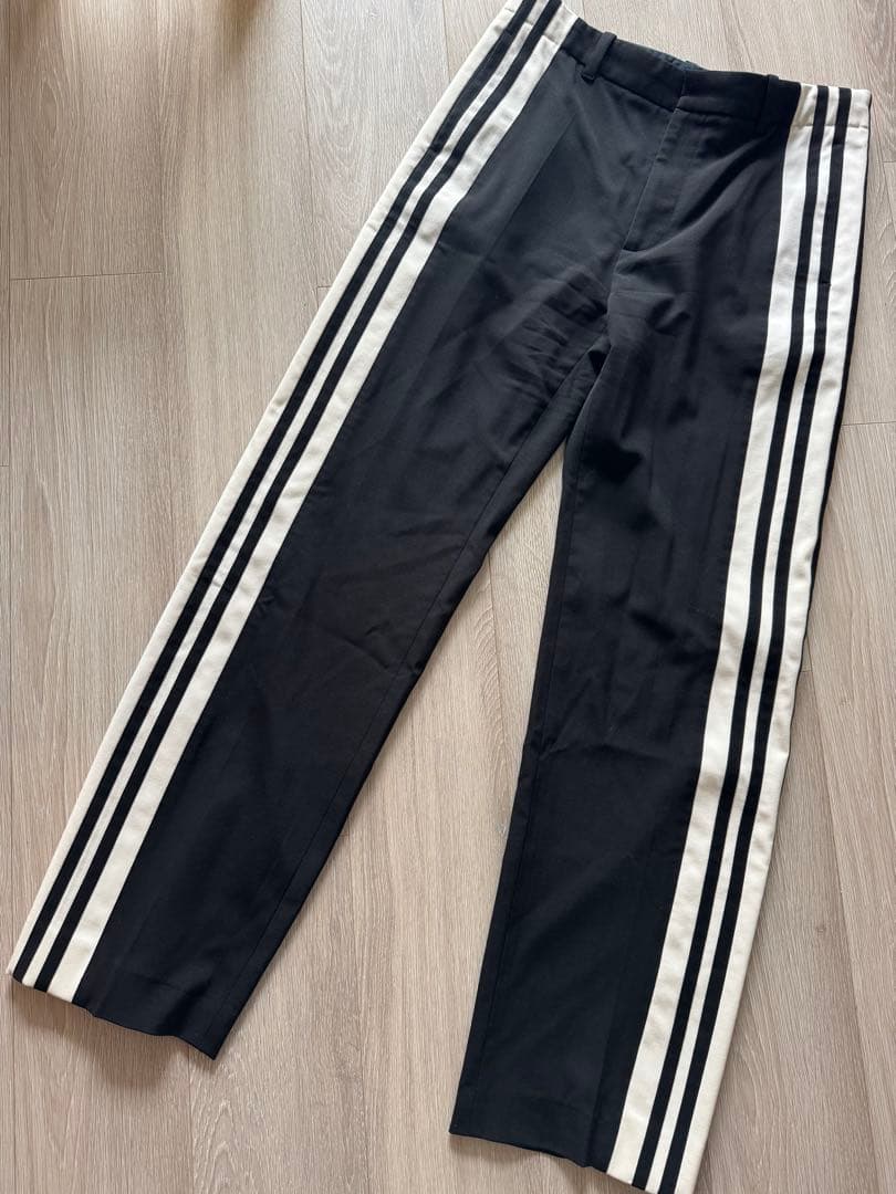 バレンシアガ BALENCIAGA サイドライン パンツ 黒✖️白 アディダス