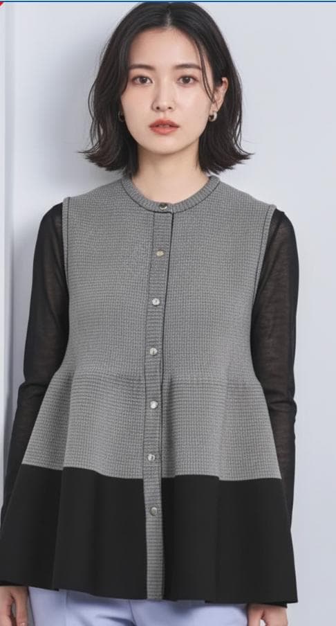 UNITED ARROWS 定価2.6万円バイカラー ティアード ベスト