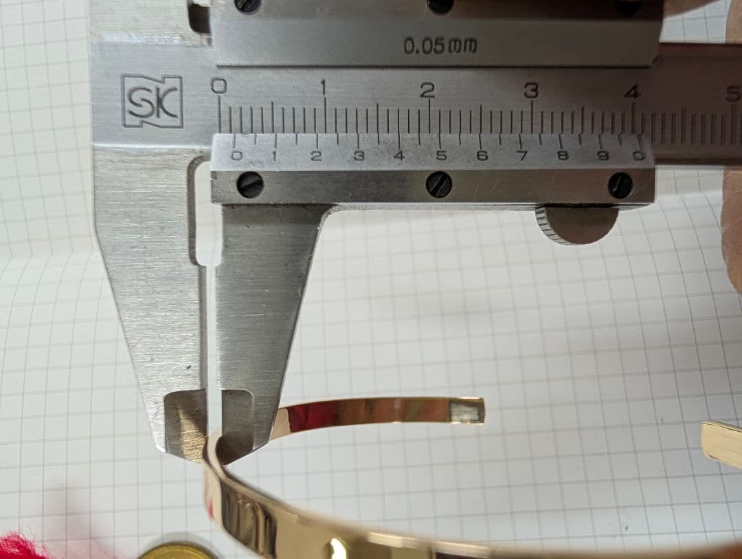 K18 ハンドメイド バングル 約12.4g